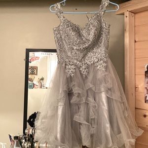 Beautiful silver homecoming or event dress. Worn one time!